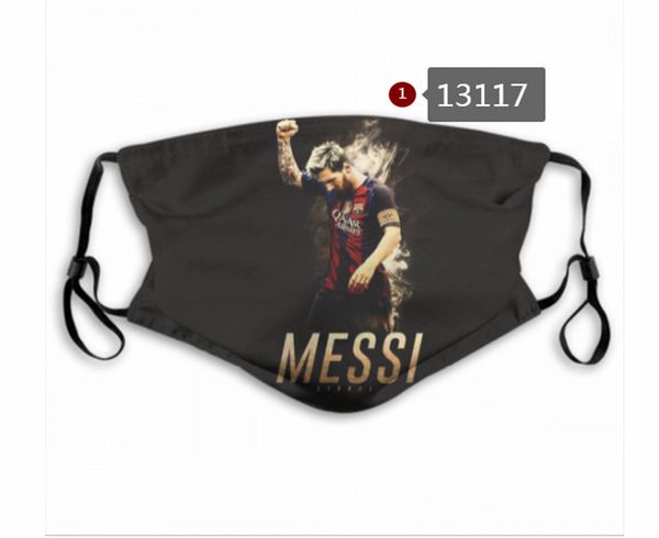 

10 Messi Face Covering washable adjustable reusable mask 2pcs carbon filters safe outdoor sports dust proof breathable Face masks Tools