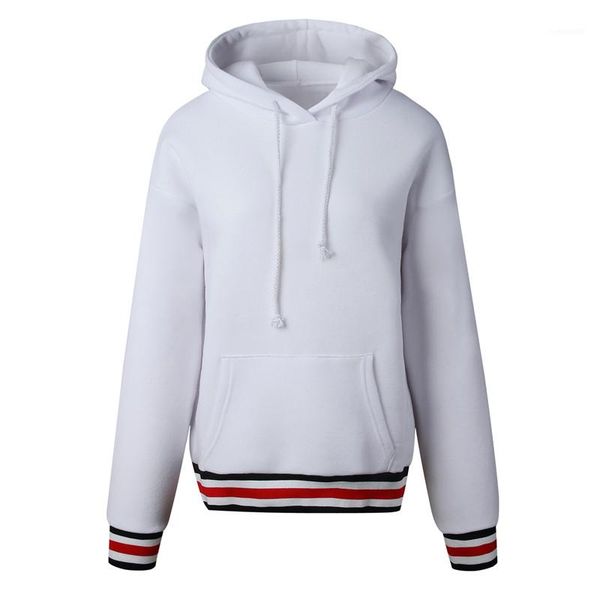 

striped printed fashion loose sports sweatshirt causal womens pullover with pocket soild clothing womens hoodies designer, Black