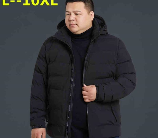 

10xl 8xl 6xl new winter jacket men -20 degree thicken warm men parkas hooded coat fleece man's jackets outwear jaqueta masculina, Black