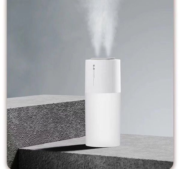 Tragbarer Ultraschall-Luftbefeuchter mit 2 Nebelauslässen, Aromatherapie/Aroma-Diffusor für ätherische Öle, Nachtlicht, USB-Akku, kabelloser Mini-Luftbefeuchter