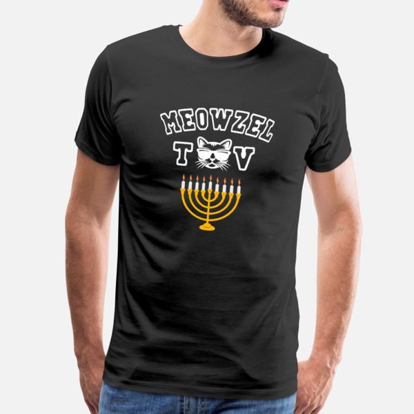 

meowzel tov chanukah jewish cat hanukkah long slee t shirt men custom tee shirt s-3xl clothing gift authentic spring autumn slim shirt
