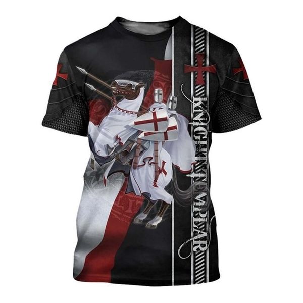 

knights templar men summer 3d print shirts hentai horror hentai men clothing
