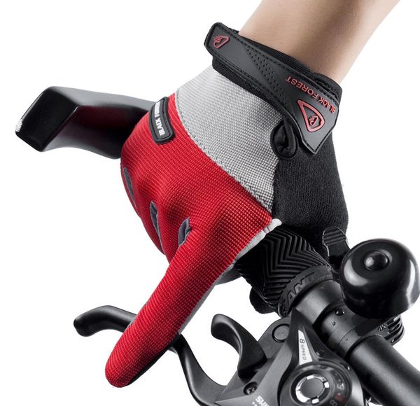 

summer outdoor men and women breathable sports anti-skid fitness mountain bike full finger riding gloves 3 colors free, Black