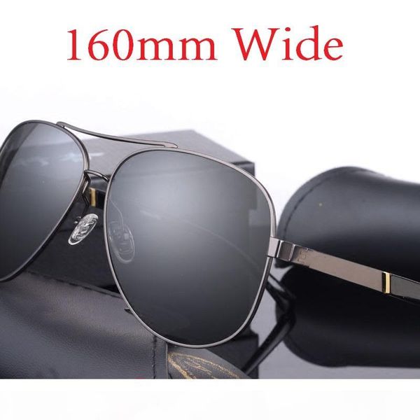 

vazrobe (160mm) oversized mens polarized sunglasses driving sun glasses for man fat face wide head male sunglass aviation, White;black