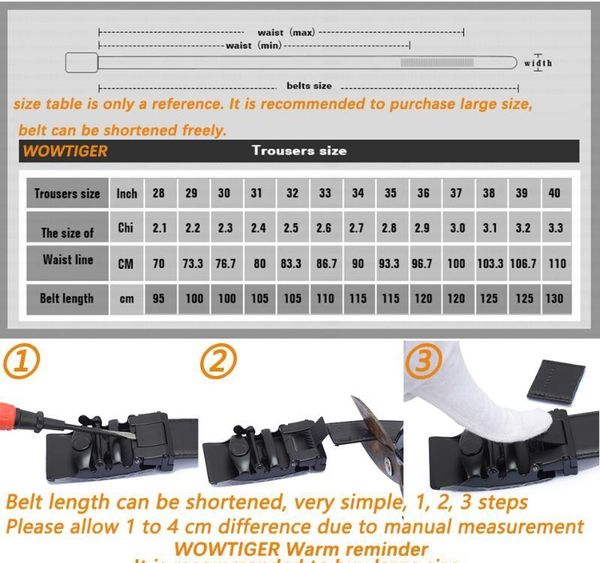 

wowtiger silver color eagle automatic buckle black cowhide leather belts for men clothing cinto masculino01, Black;brown