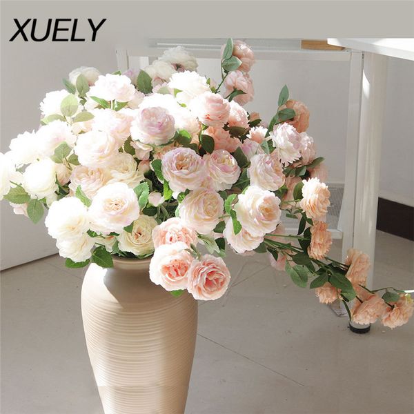 

66cm single branch artificial flowers 3 heads western peony wedding roads arches flower arrangements flowers home decoration 1pc