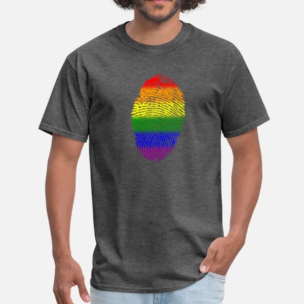 

lgbt pride fingerprint t shirt men design cotton round neck kawaii graphic building summer pattern shirt