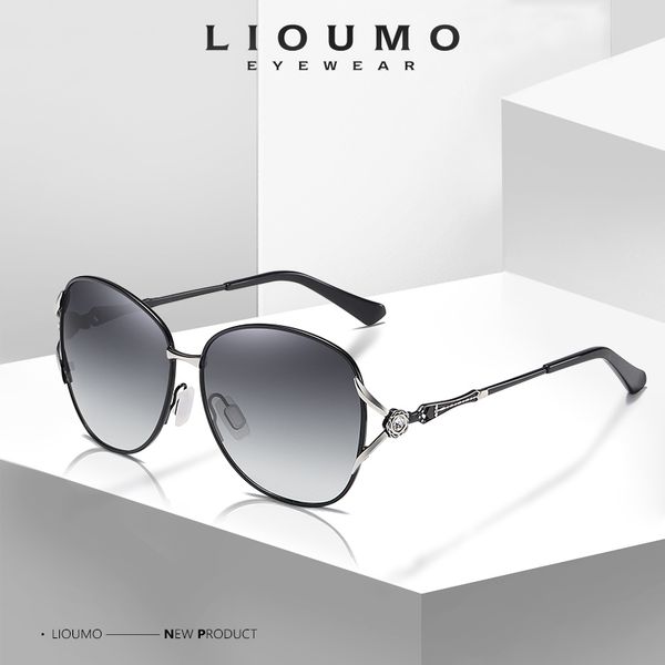 

lioumo fashion oversized sunglasses women 2020 travel luxury lady polarized glasses female gradient lens lunette de soleil femme, White;black
