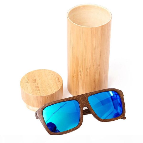 

2018 new selling vintage bamboo wooden sunglasses handmade polarized mirror coating lenses eyewear sport glasses, White;black