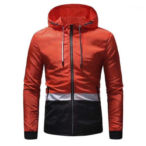 

windbreaker three color stitching coats spring new casual mountaineering male jacket designer mens sports slim jackets, Black;brown