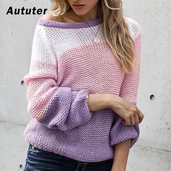 

elegant autumn oversized sweater women patchwork loose knitted sweaters women long sleeve pullover female jumper cashmere#a3, White;black