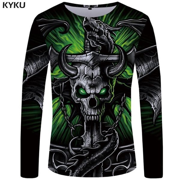 

brand skull long sleeve beauty graphic devil rock clown cool 3d print shirts aesthetic plus size harajuku men clothing