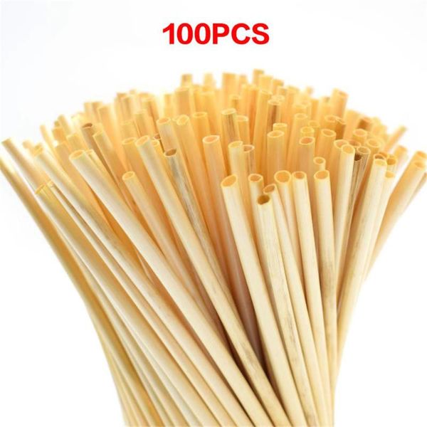 

drinking straws 100pcs natural wheat straw biodegradable eco-friendly portable kitchen bar accessories drop