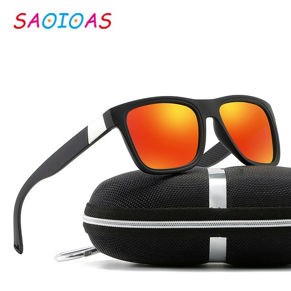 

saoioas brand 2020 fashion sunglasses men polarized square frame male sun glasses driving fishing eyewear zonnebril heren uv400, White;black