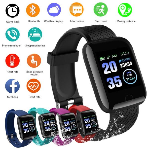 

new 116 plus smart bracelet wristband screen heart rate blood pressure monitoring track movement ip67 waterproof pedomet