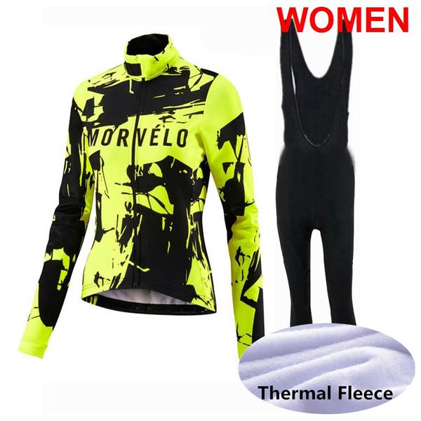 

cycling winter thermal fleece jersey bib pants sets women long sleeve suit warm mtb outdoor sportwea s70968, Black;blue
