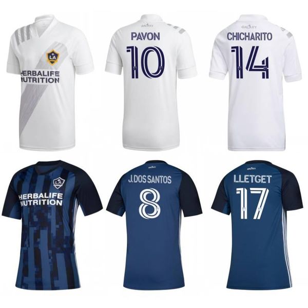 

2020 los angeles galaxy soccer jersey mls #14 chicharito lletget soccer uniform mens #10 pavon #8 j.dos santos football shirt, Black;yellow