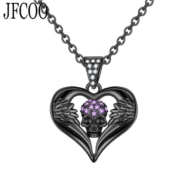 

chains heart angel skull necklace zrcon crystals for woman drop, Silver
