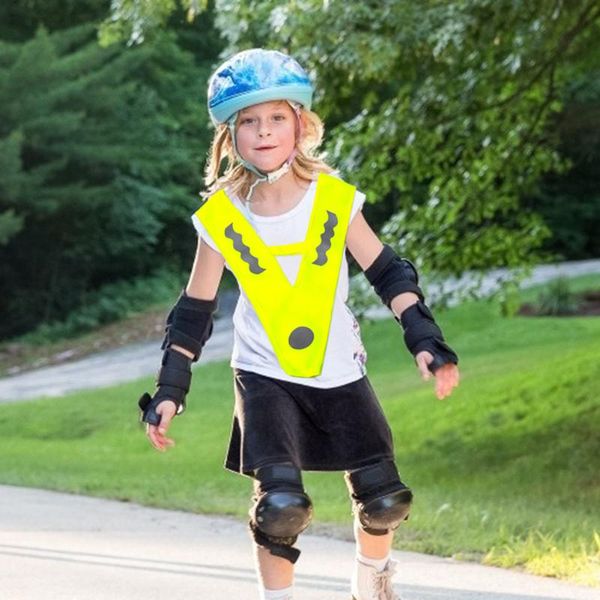 

reflective vest outdoor children kids breathable high visibility night jogging running cycling sport safety vest, Blue;black