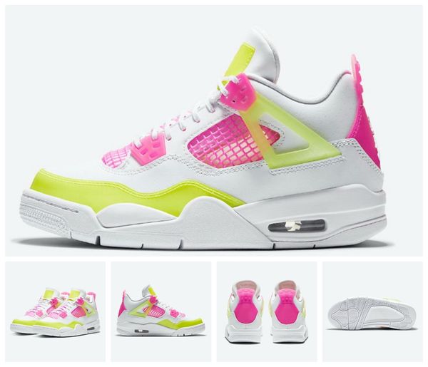 

2020 new jumpman 4 gs lemon venom women basketball shoes 4s white lemon venom pink blast womens designer sneakers size 36-40