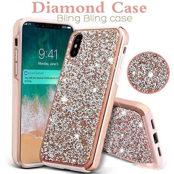 

hybrid 2 in1 diamond glitter soft tpu hard pc case for samsung s8 s9 plus note8 note9 note10 pro j3 j7 2018 a51 a71 lg stylo 4 stylo 5 g8