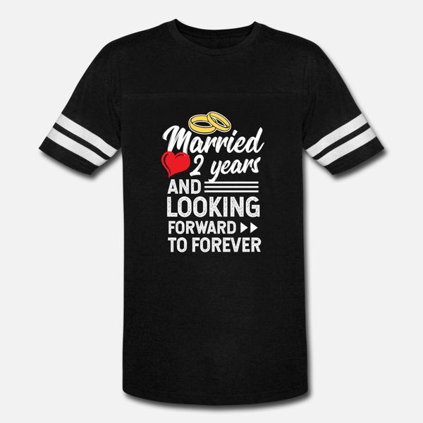 

second wedding anniversary married 2 years t shirt men custom short sleeve crew neck clothing loose humor spring autumn pictures shirt