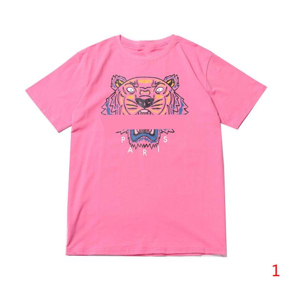 

18 styles men's & women's t-shirt tiger printed mens summer shirts fashion crew neck breathable men clothing size s-xl available, White;black