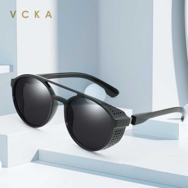 

vcka polarized men's sunglasses cool fashion male sun glasses brand designer man oculos driving shades women uv400 eyewear, White;black