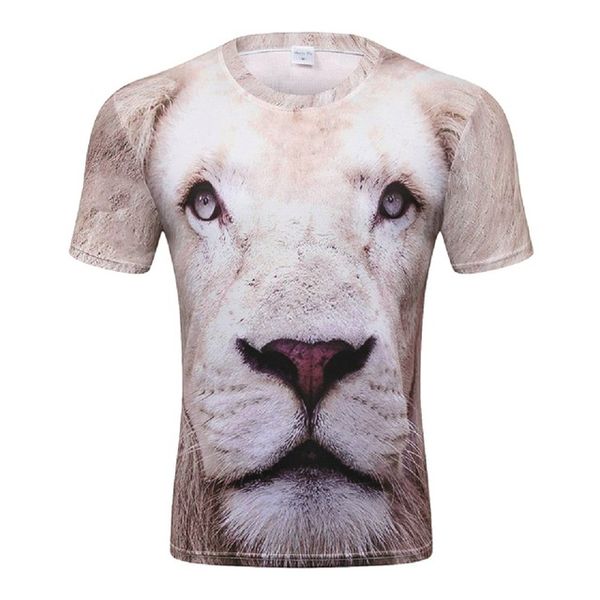 

brand male 3d animal graffiti color lion head summer oversize 3d print shirts funny plus size harajuku men clothing