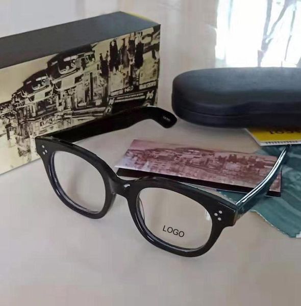 

optical glasses frame men johnny depp glasses women brand vintage acetate frame computer transparent eyeglass q321, Black