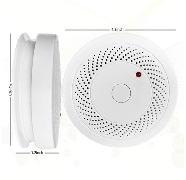 

9vdc батарейках детектор дыма со световым индикатором, Black;white