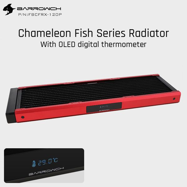 

fans & coolings barrowch fbcfrx-360 chameleon fish modular 360mm radiator with oled display acrylic/pom inlet module suitable for 120mm fan