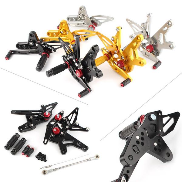 

cnc aluminum motorcycle rearset footpegs rear set foot pegs footrest adjustable for ninja zx-r 400 zxr400 2020