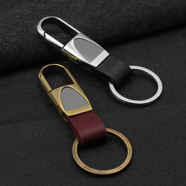 

new men's car leather stainless steel keychain unlock and change car key party gift, Silver