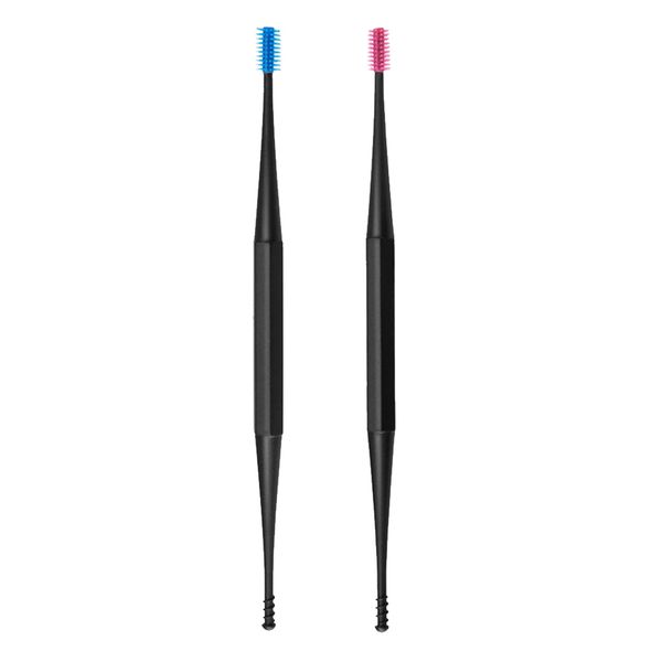 

2 x double-end spiral ear pick wax curette removal tool ear brush cleaner