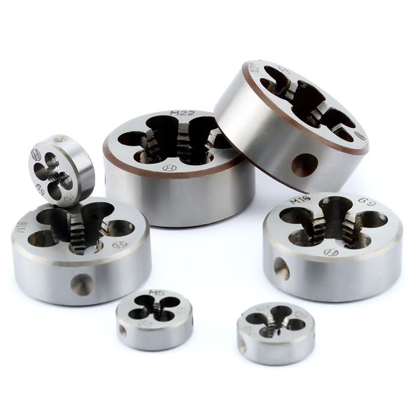 

alloy steel 1pcs hard round die tap threading metric mini dies set right hand die m3 m4 m5 m6 m8 m10 m12 m14 m16 m18 m20 m27 m30