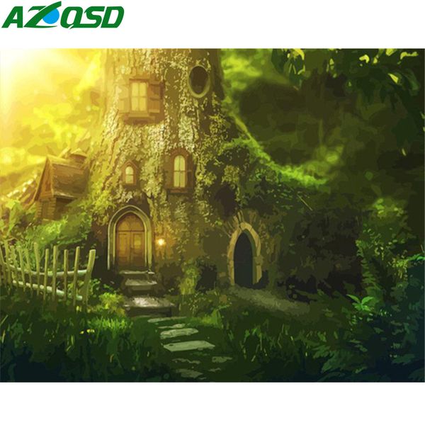 

wall art diy full kits oil painting by numbers forest acrylic paint for adults paint by numbers landscape home decoration 50x40cm