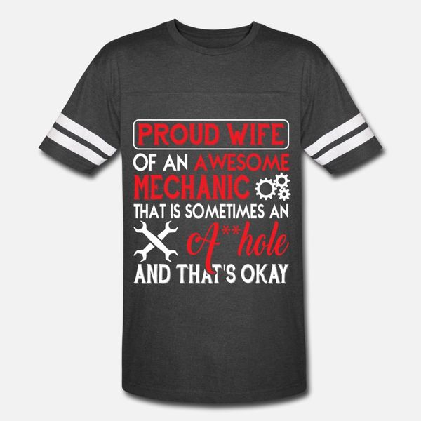 

proud wife of an awesome mechanic t shirt men designing cotton plus size 3xl clothes loose fashion summer pattern shirt
