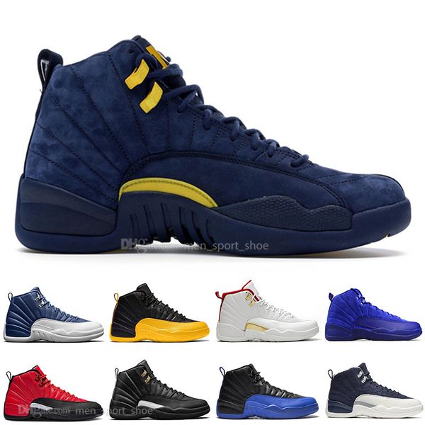 

12 stone blue university gold reverse flu game dark concord wntr basketball shoes 12s taxi wings fiba bordeaux men sports sneakers trainers