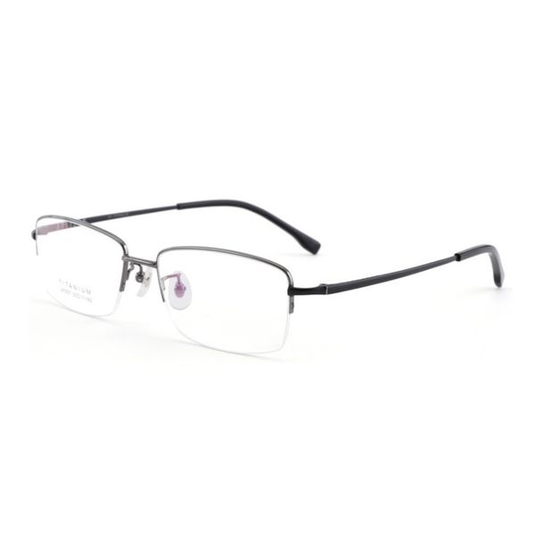 

width-145titanium business men half rim optical myopia glasses computer goggle eyeglassses frame prescription glasses eyewear, Black