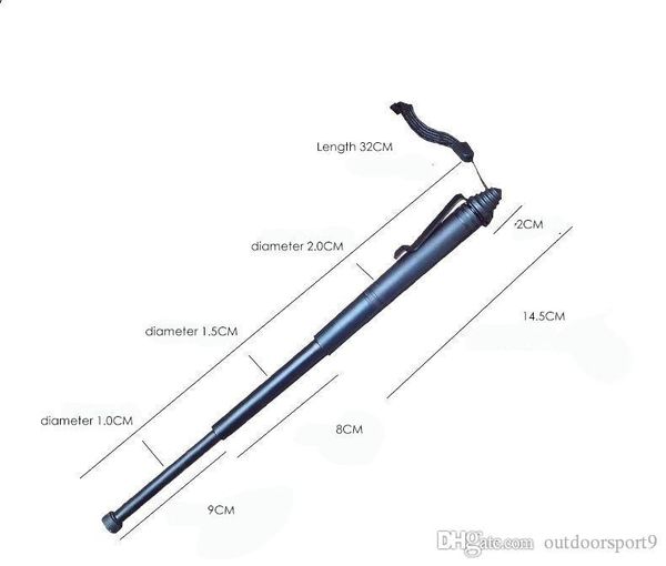 

outdoor plastic stick men and women three-section retractable portable 32cm self-defense pen car stick telescopic rod