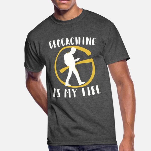 

geocaching is my life t shirt men knitted 100% cotton round neck outfit interesting building summer style natural shirt