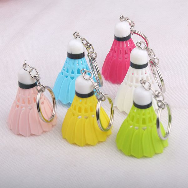 

alloy plastic key chain metal accessories almost real badminton multiple mix colors sports keyring keychain 2020, Silver