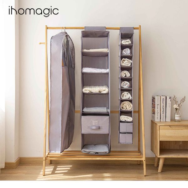 

home bedroom storage set multi-layer wardrobe clothes hanging storage bag simple storage bag wall-mounted buggy bag