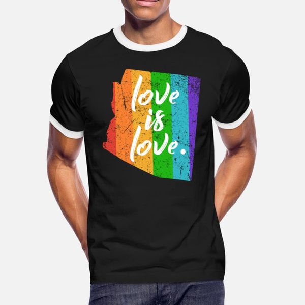 

arizona lgbt flag love is любовь тенниска мужчин печать с коротким рукавом o шеи урожай сумасшедшая аутентичные весна осень природные рубашк