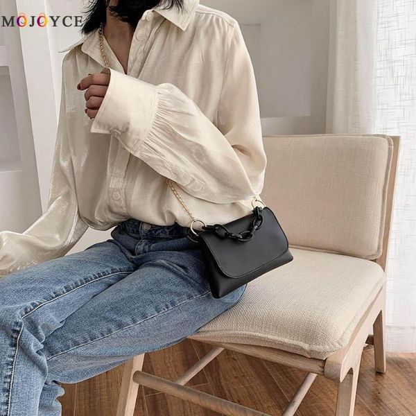 

leather women shoulder messenger bags female solid chain crossbody handbags