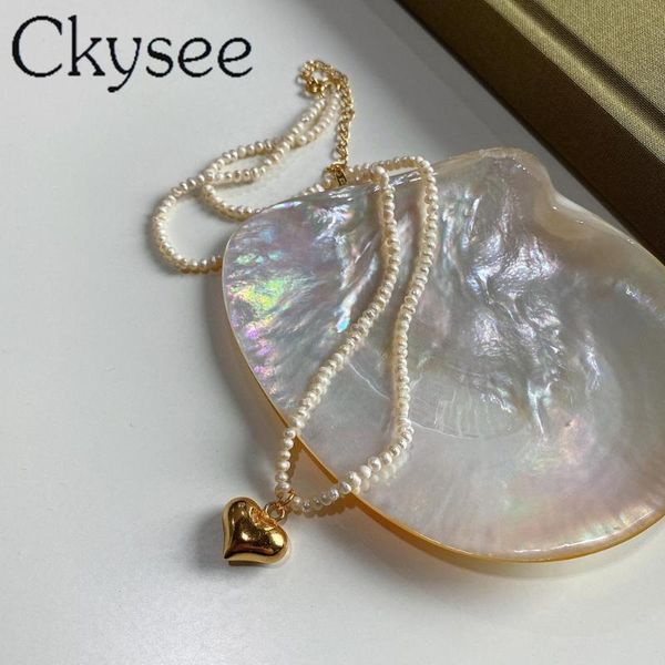 

ckysee news 925 sterling silver necklace pearl chain love pendant necklace for fashion women minimalist fine charms fine jewelry