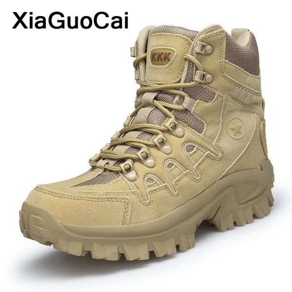 

boots plus size men ankle tactical army man dessert fashion high male shoes spring autumn outdoor footwear, Black