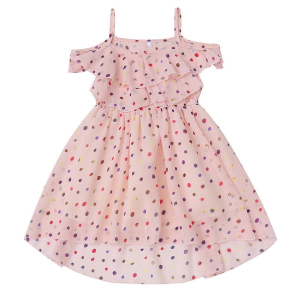 

new summer kids girls dress chiffon braces sundress princess girls dot pattern strap dresses children clothes kids beach costume