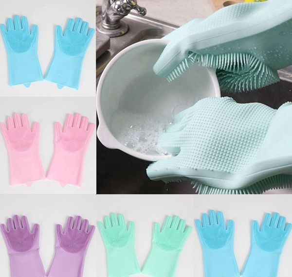 

блюдо hhaa614 с силикон силикон помыться устойчивой многоразовое тепло перчатка перчатка кухни инструмента для очистки безопасности перчатка